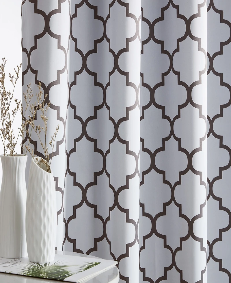 Hlc.me Lattice Print Drape Blackout Curtains Pattern - Weather Insulated Curtains