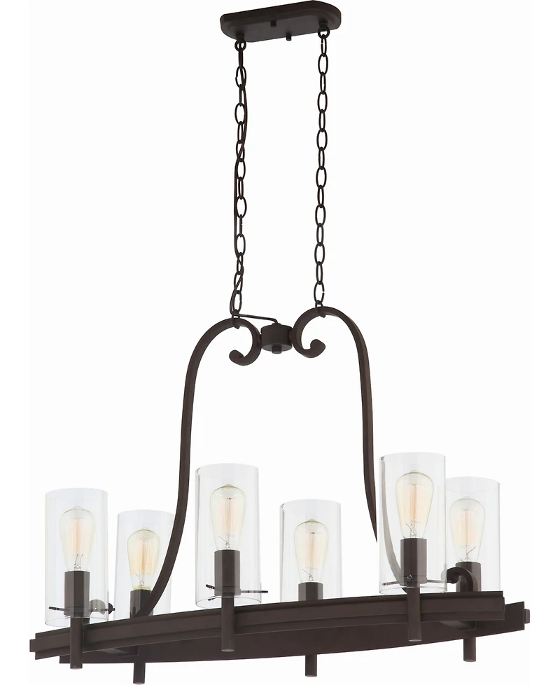 Volume Lighting Regina 6-Light Hanging Linear Island Chandelier