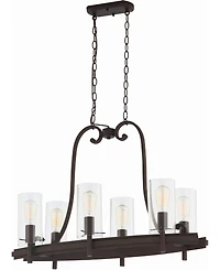 Volume Lighting Regina 6-Light Hanging Linear Island Chandelier