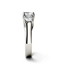 Moissanite Three Stone Ring 2 ct. t.w. Diamond Equivalent 14k White Gold or Yellow