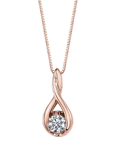 Sirena Diamond (1/10 ct. t.w.) Twist Pendant 14k White or Yellow Rose Gold