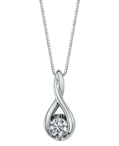 Sirena Diamond (1/10 ct. t.w.) Twist Pendant 14k White or Yellow Rose Gold