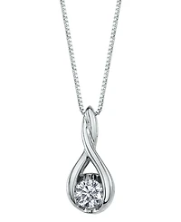 Sirena Diamond (1/10 ct. t.w.) Twist Pendant 14k White or Yellow Rose Gold
