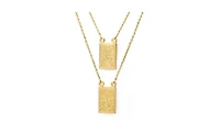 Steeltime Men's 18k gold Plated Stainless Steel Religious Escapulario Style Reversable Necklace
