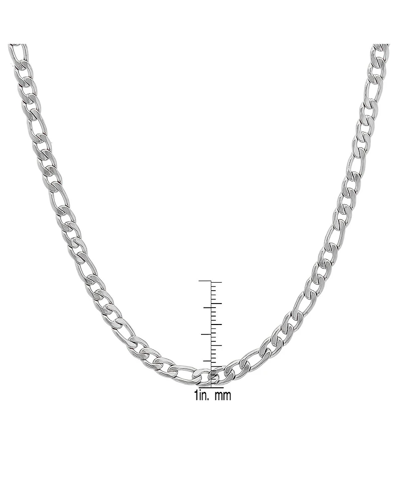 Steeltime Men's Stainless Steel Figaro Chain Link Necklace