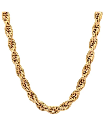 Steeltime Men's 18k gold Plated Stainless Steel Rope Chain 30" Necklace