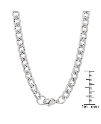 Steeltime Men's Stainless Steel Accented 6mm Cuban Chain 24" Necklaces