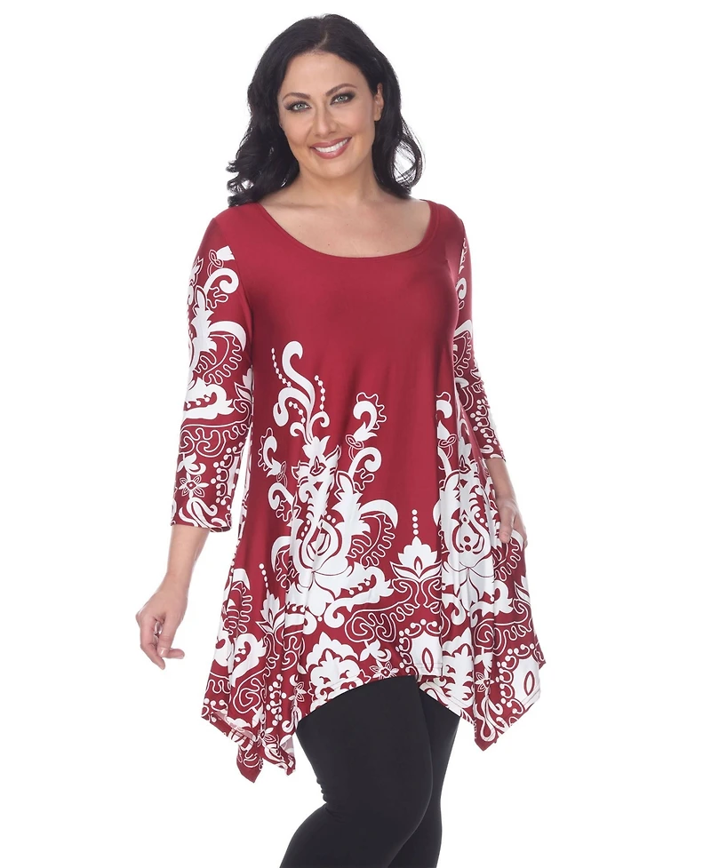 White Mark Plus Yanette Tunic Top