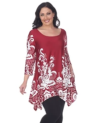 White Mark Plus Yanette Tunic Top
