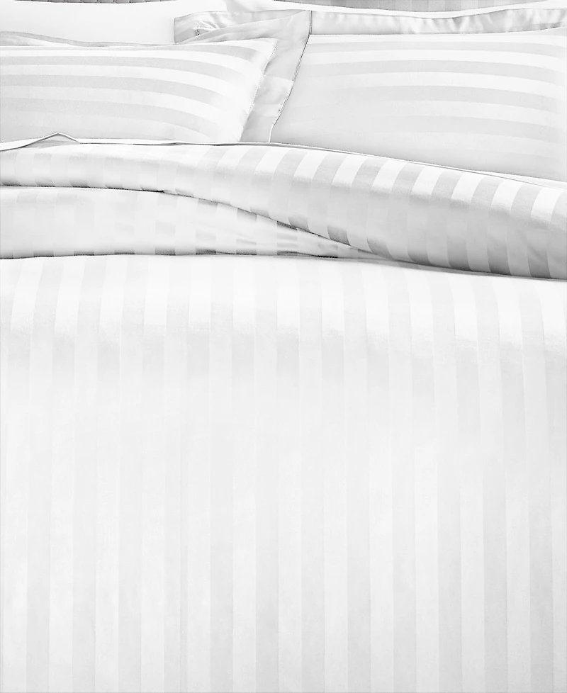 Charter Club 1.5" Stripe 550 Thread Count 100% Cotton 3-Pc. Duvet Cover Set, Full/Queen, Exclusively at Macy's