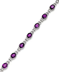 Sterling Silver Bracelet, Amethyst Oval Link Bracelet (11 ct. t.w.)