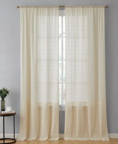 Hlc.Me Monaco Premium Soft Decorative Ombre Lace Semi Sheer Light Filtering Rod Pocket Window Treatment Curtain Drapery Panels For Bedroom Living Room Set Of 2 Panels