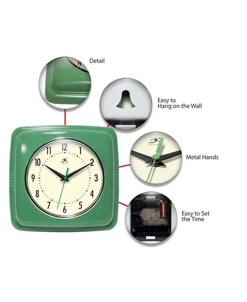Infinity Instruments Square Wall Clock