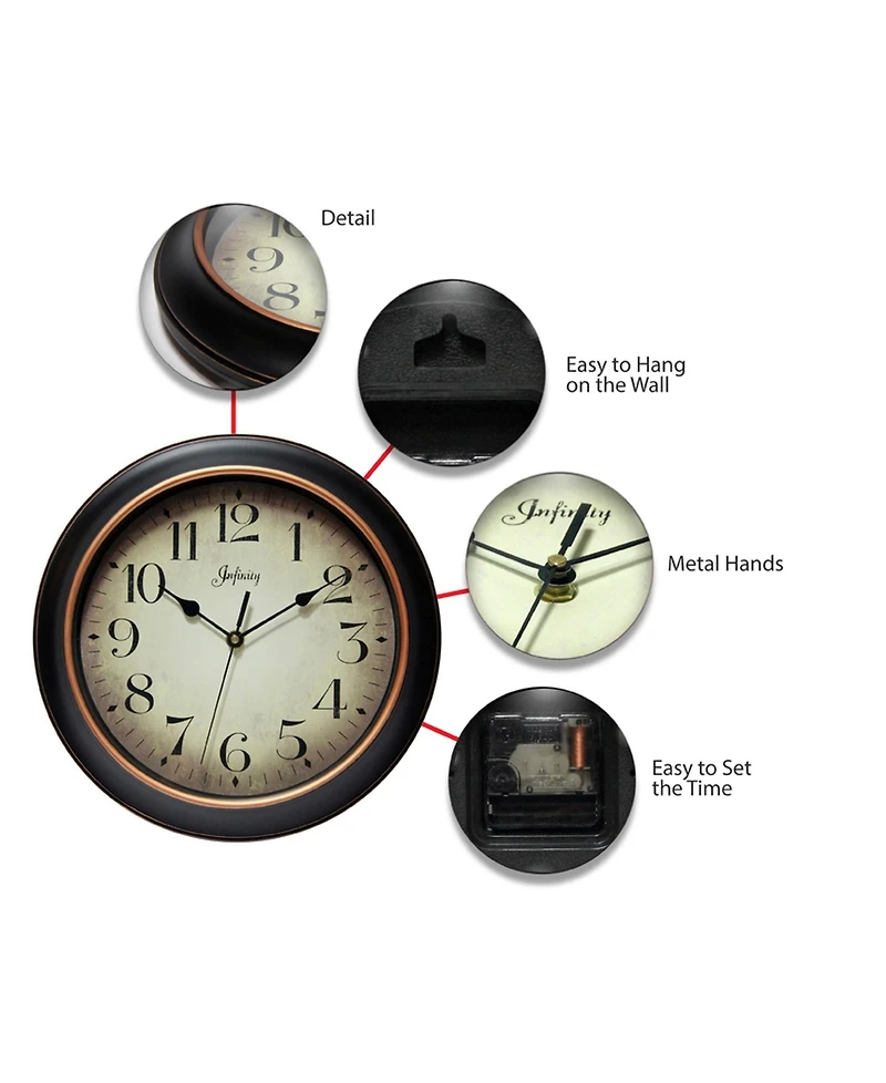 Infinity Instruments Round Wall Clock