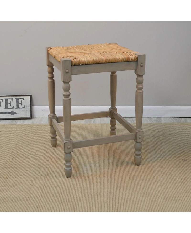 French Country 24" Turned Leg Seat Stool