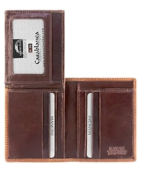 Mancini Casablanca Collection Men's Rfid Secure Center Unique Vertical Wing Wallet