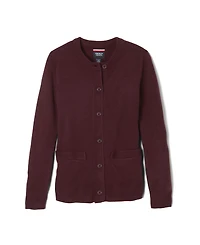 French Toast Big Girls Anti-Pill Crew Neck Cardigan Sweater