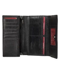 Mancini Equestrian-2 Collection Rfid Secure Trifold Checkbook Wallet