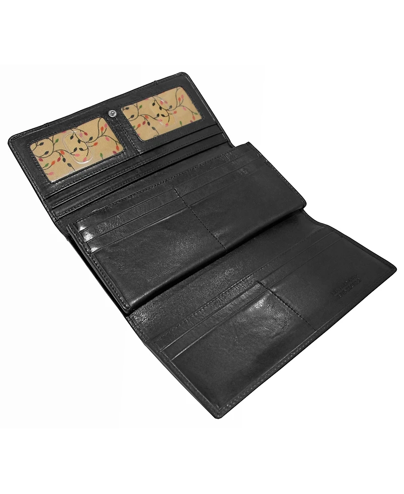 Mancini Casablanca Collection Rfid Secure Ladies Trifold Wallet