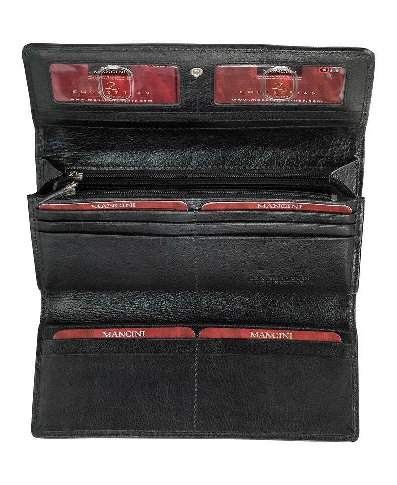 Mancini Equestrian-2 Collection Rfid Secure Trifold Wallet