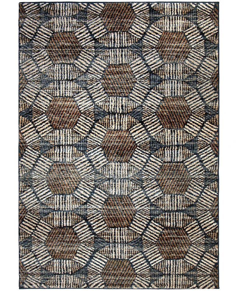 Closeout! Orian Adagio Textured Penny Blue 5'1" x 7'6" Area Rug