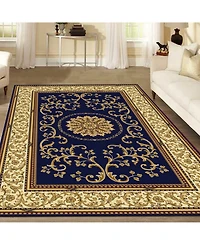 Closeout! Km Home 1419/1341/Navy Navelli Blue 5'5" x 8'3" Area Rug