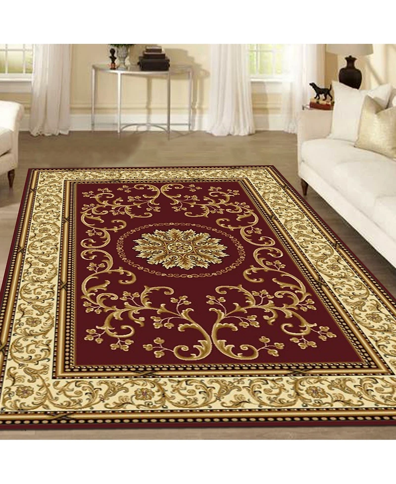 Closeout! Km Home //Burgundy Navelli Red 5'5" x 8'3" Area Rug