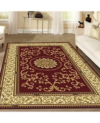 Closeout! Km Home //Burgundy Navelli Red 5'5" x 8'3" Area Rug