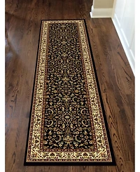 Closeout! Km Home 1318/1523/Black Navelli Black 2'2" x 8' Runner Rug