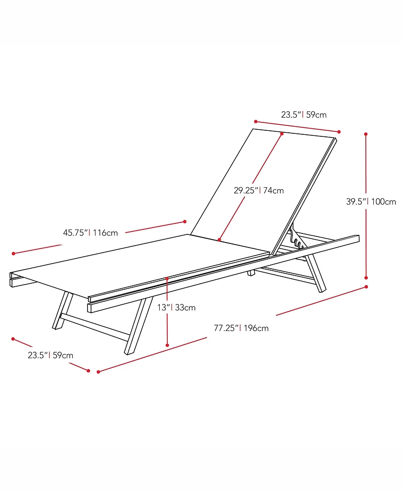 CorLiving Weather Resistant Reclining Patio Lounger