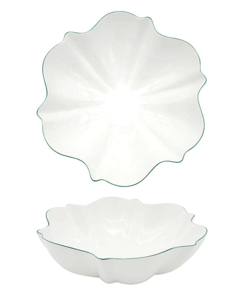 Twig New York Amelie Forest Green Rim Serving Bowl