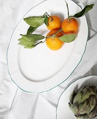 Twig New York Amelie Forest Green Rim 14" Oval Platter