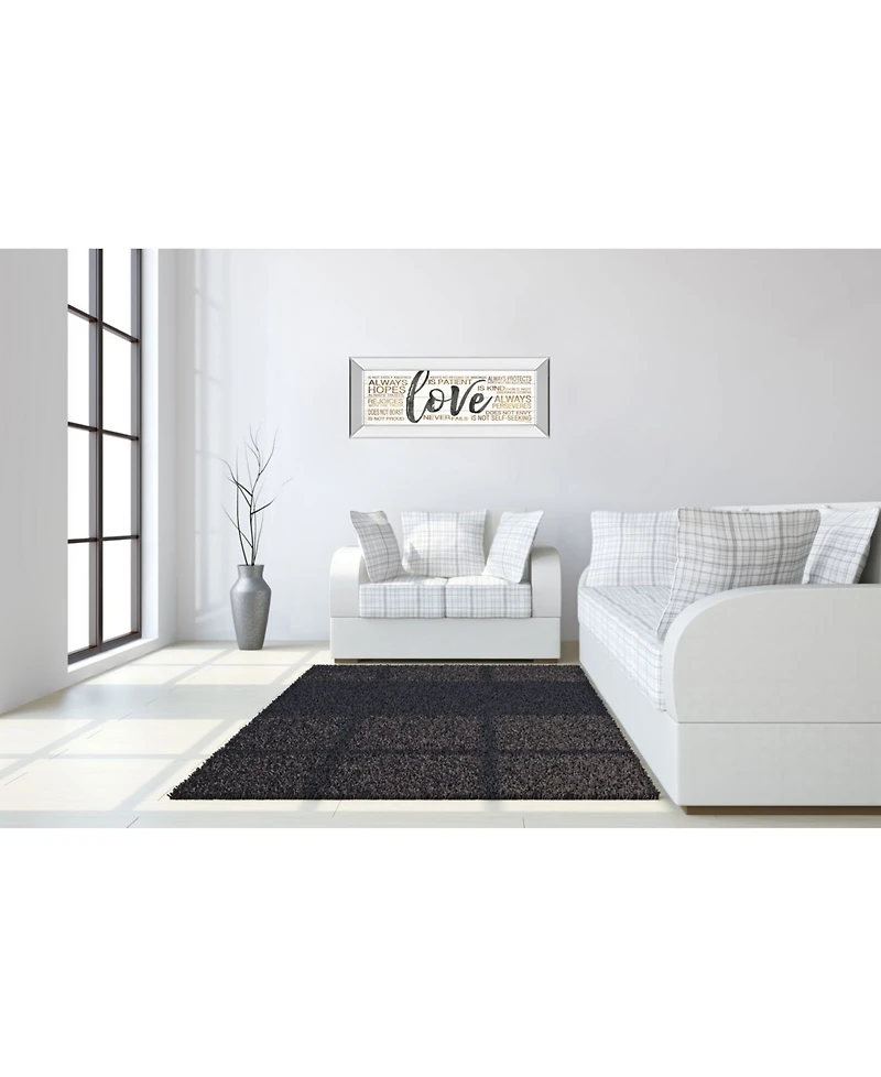 Classy Art Love by Marla Rae Mirror Framed Print Wall Art - 18" x 42"