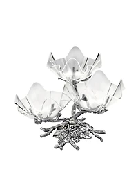 Arthur Court Designs Aluminum Grape Acrylic Bowls 3-Tiered Stand