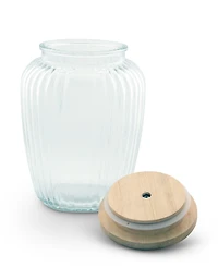 Arthur Court Canister Glass for Kitchen with Rubber Airtight Seal for Food Storage Grape Pattern Knob