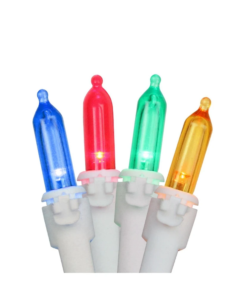 Northlight Set of 35 Multi-Color Led Mini Christmas Lights 4" Spacing - White Wire