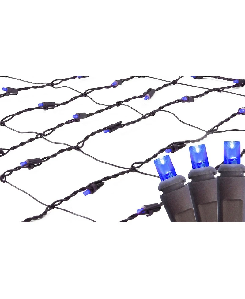 Northlight 2' x 8' Blue Led Tree Trunk Wrap Christmas Net Lights - Brown Wire