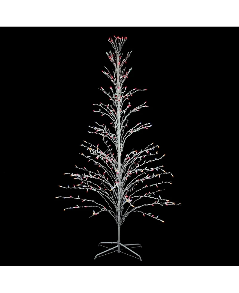 Northlight 6' White Lighted Christmas Cascade Twig Tree Outdoor Decoration - Multi Lights