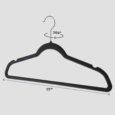 30 Pack Velvet Clothes Hangers - Premium Heavy Duty Clothes Hangers with Hook Swivel 360-Ultra Thin