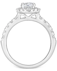 Gia Certified Diamond Halo Bridal Set (1-1/2 ct. t.w.) in 14k White Gold