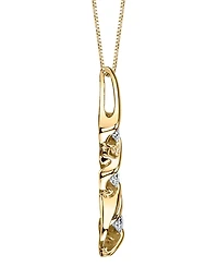 Diamond (1/10 ct. t.w.) Three Stone Pendant in 14k Yellow Gold or Rose Gold
