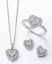 Effy Diamond Heart Stud Earrings (1/2 ct. t.w.) in 14k White Gold (Also available in Yellow Gold)