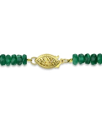 Gemstone and Cultured Pearl (9-10 mm) Strand Necklace 14k Yellow Gold (Available Ruby (80-1/2 ct. t.w), Sapphire t.w.), Emerald