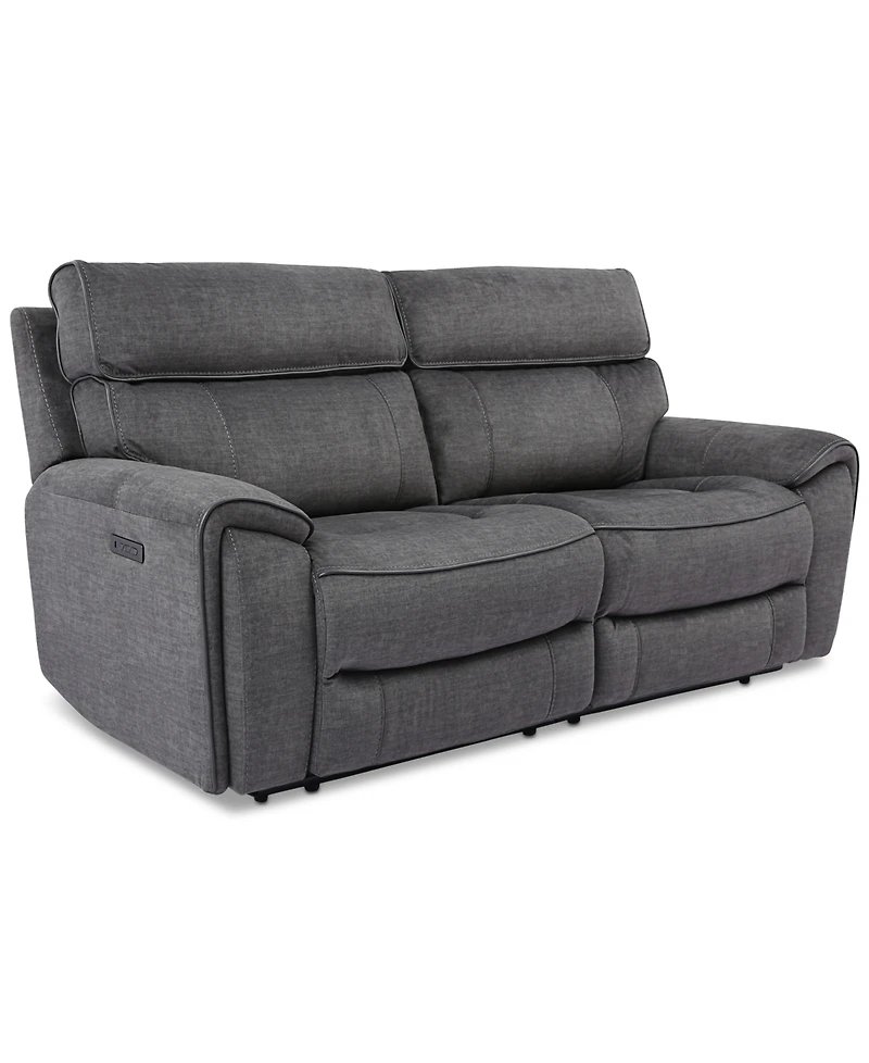 Closeout! Hutchenson 2-Pc. Fabric Sectional with 2 Power Headrests