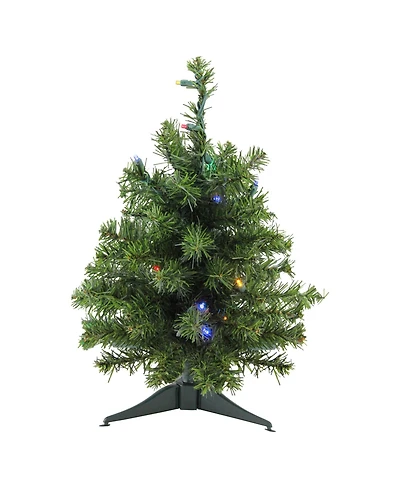 Northlight 18" Pre-Lit Led Canadian Pine Artificial Christmas Tree - Multi Lights