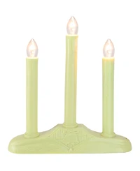Northlight 3-Light Christmas Candolier with Candles on Holly Berry and Bell Base Candle Lamp
