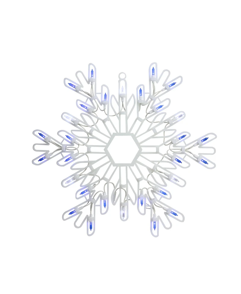 Northlight 15" Led Lighted Pure White and Blue Snowflake Christmas Window Silhouette Decoration