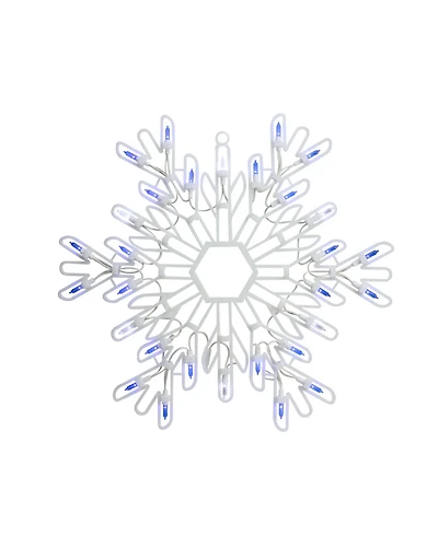Northlight 15" Led Lighted Pure White and Blue Snowflake Christmas Window Silhouette Decoration
