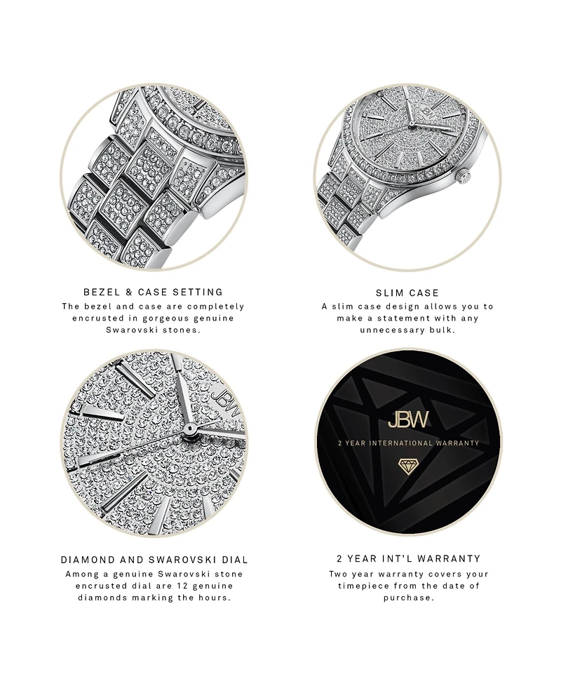 Jbw Women's Cristal Diamond (1/8 ct. t.w.) Watch in Stainless Steel Watch 38mm