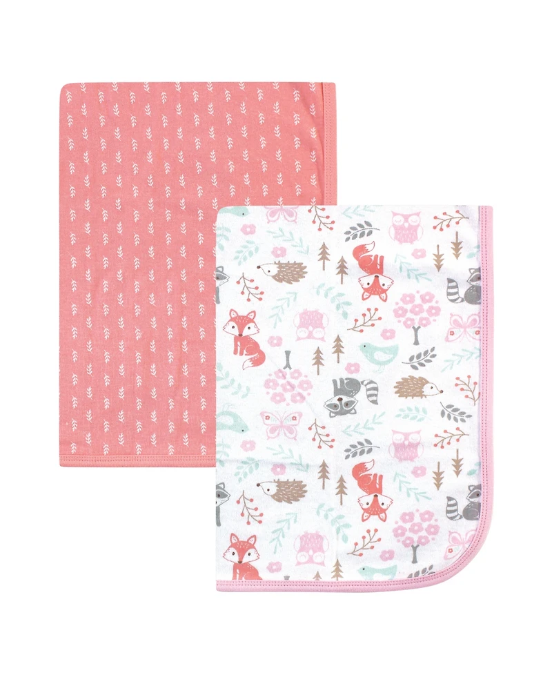 Hudson Baby Girls Cotton Swaddle Blankets